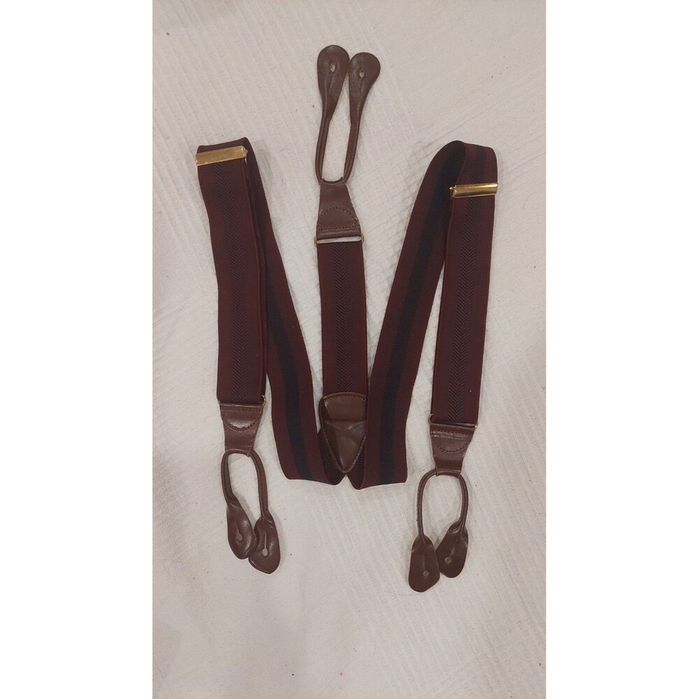 Christopher Hayes Italy Brown Silk Suspenders